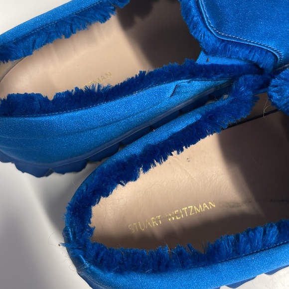 STUART WEITZMAN. UNISEX Loafers. Satin blue. Mens 8.5. Womans 11 Authentic - Picture 3 of 9